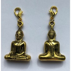 Klik-aan hanger grote zittende Boeddha goudkleur